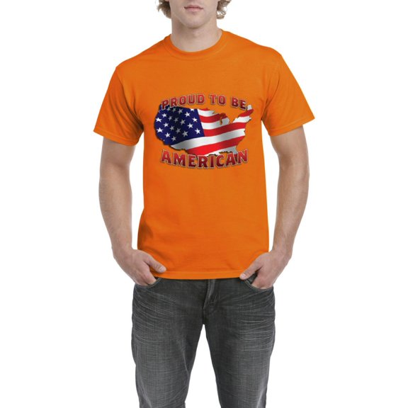 NIB - Men's T-Shirt Short Sleeve - American Proud To Be US Flag