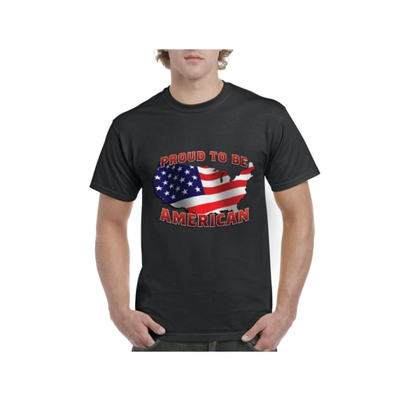 NIB - Men's T-Shirt Short Sleeve - American Proud To Be US Flag