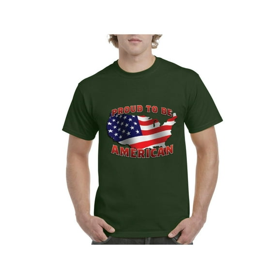 NIB - Men's T-Shirt Short Sleeve - American Proud To Be US Flag