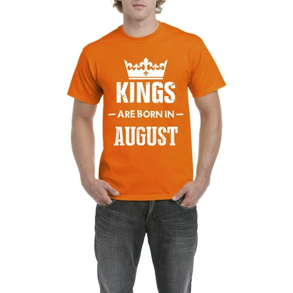 NIB - Men's T-Shirt Short Sleeve - Birthday Gift Kings Are Born In August