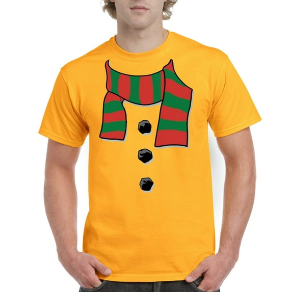 NIB - Men's T-Shirt Short Sleeve - Christmas Snowman Scarf
