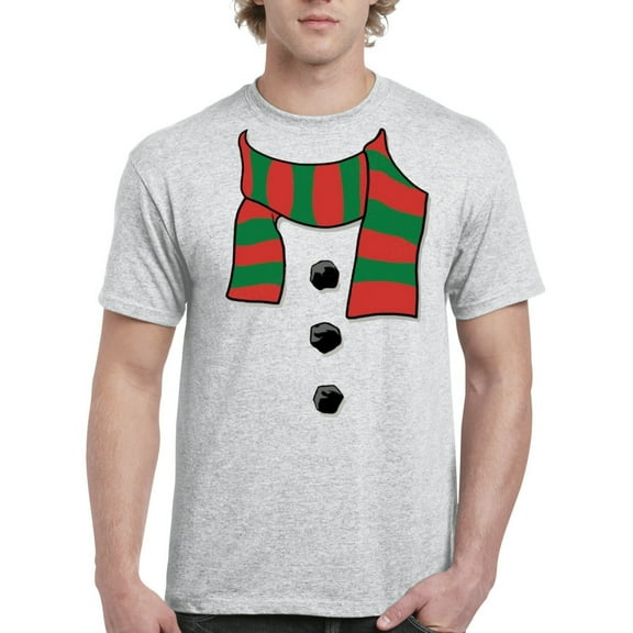 NIB - Men's T-Shirt Short Sleeve - Christmas Snowman Scarf