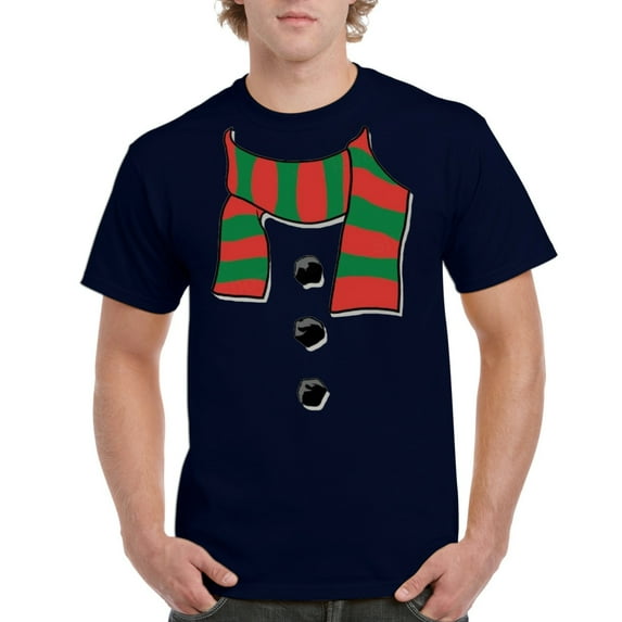 NIB - Men's T-Shirt Short Sleeve - Christmas Snowman Scarf