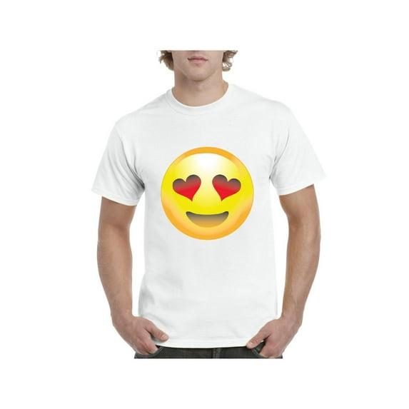 NIB - Men's T-Shirt Short Sleeve - Emoji Heart-Shaped Eyes