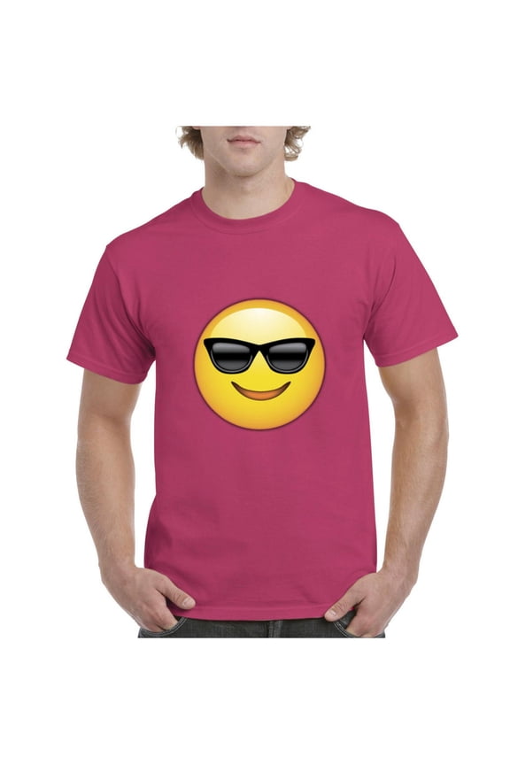 - Men's T-Shirt Short Sleeve - Emoji with Sunglasses