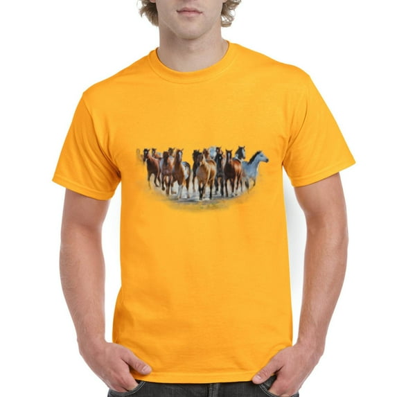 NIB - Men's T-Shirt Short Sleeve - Horses Herd