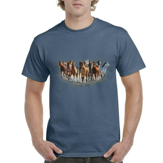NIB - Men's T-Shirt Short Sleeve - Horses Herd