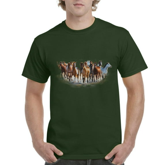 NIB - Men's T-Shirt Short Sleeve - Horses Herd