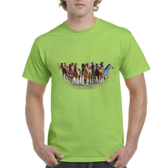 NIB - Men's T-Shirt Short Sleeve - Horses Herd