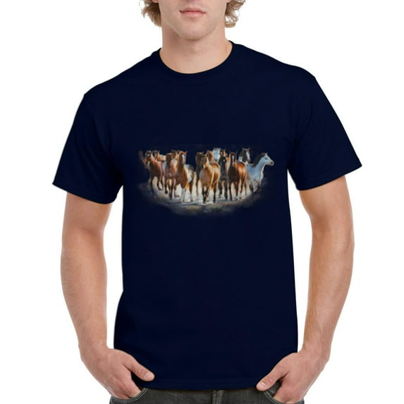 NIB - Men's T-Shirt Short Sleeve - Horses Herd