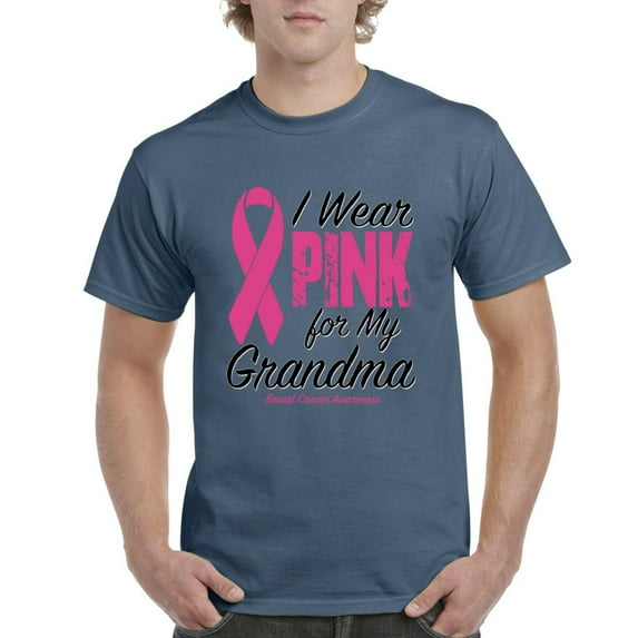 NIB - Men's T-Shirt Short Sleeve - I Wear Pink For My Grandma