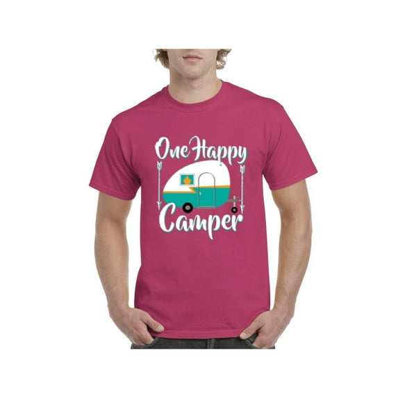 NIB - Men's T-Shirt Short Sleeve - ONE HAPPY CAMPER