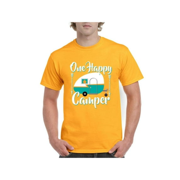 NIB - Men's T-Shirt Short Sleeve - ONE HAPPY CAMPER