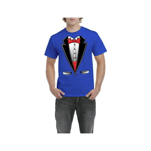 NIB - Men's T-Shirt Short Sleeve - Tuxedo Prom Costume