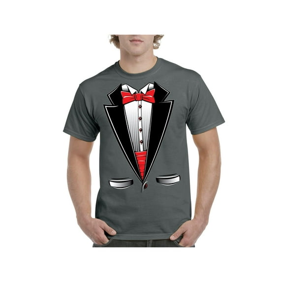 NIB - Men's T-Shirt Short Sleeve - Tuxedo Prom Costume