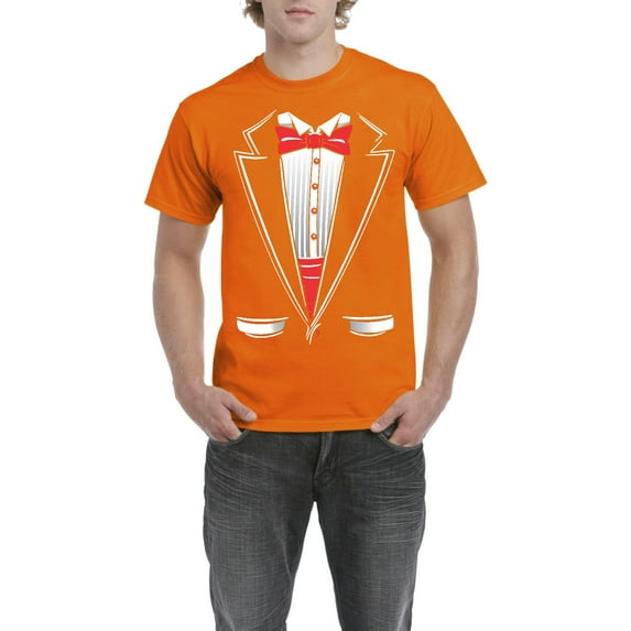 NIB - Men's T-Shirt Short Sleeve - Tuxedo Prom Costume