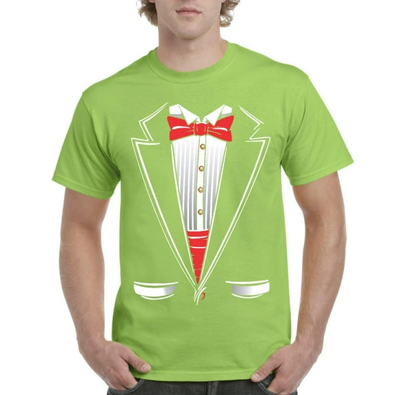 NIB - Men's T-Shirt Short Sleeve - Tuxedo Prom Costume