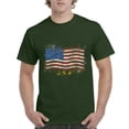 thumbnail image 1 of NIB - Men's T-Shirt Short Sleeve, up to Men Size 5XL - American Flag USA in Gold, 1 of 5