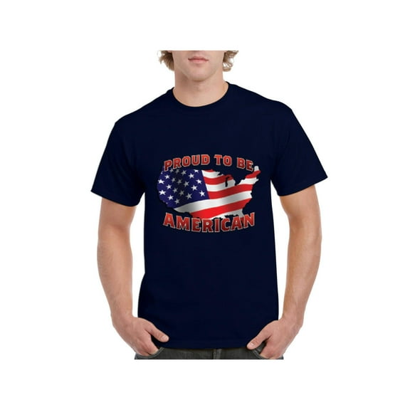 NIB - Men's T-Shirt Short Sleeve, up to Men Size 5XL - American Proud To Be US Flag