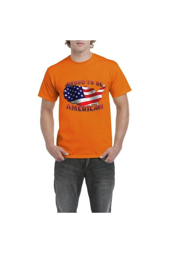 - Men's T-Shirt Short Sleeve, up to Men Size 5XL - American Proud To Be US Flag
