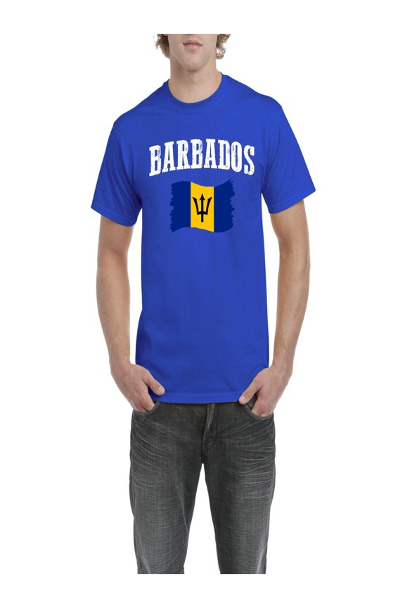 NIB - Men's T-Shirt Short Sleeve, up to Men Size 5XL - Barbados Flag