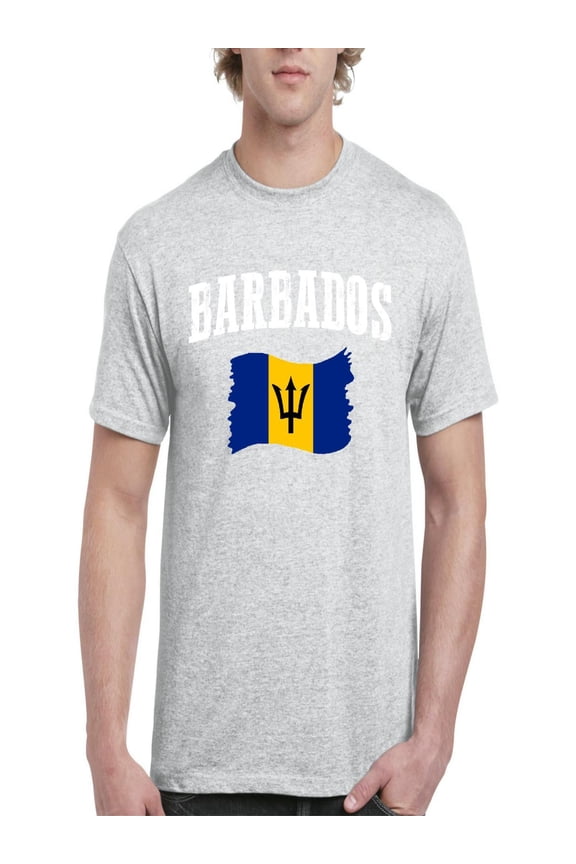 NIB - Men's T-Shirt Short Sleeve, up to Men Size 5XL - Barbados Flag