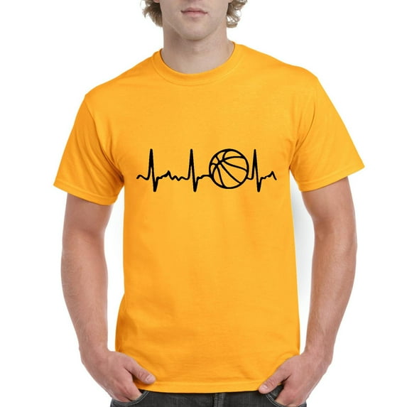 NIB - Men's T-Shirt Short Sleeve, up to Men Size 5XL - Basketball Heartbeat