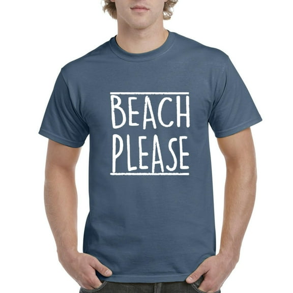 NIB - Men's T-Shirt Short Sleeve, up to Men Size 5XL - Beach Please