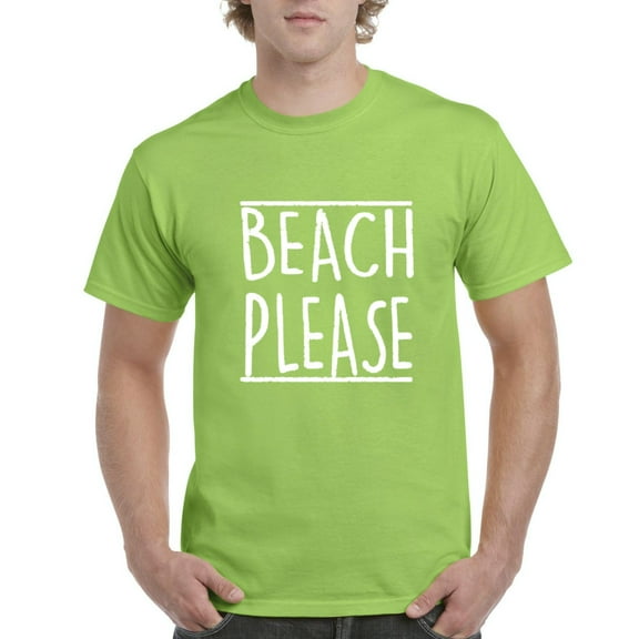 NIB - Men's T-Shirt Short Sleeve, up to Men Size 5XL - Beach Please
