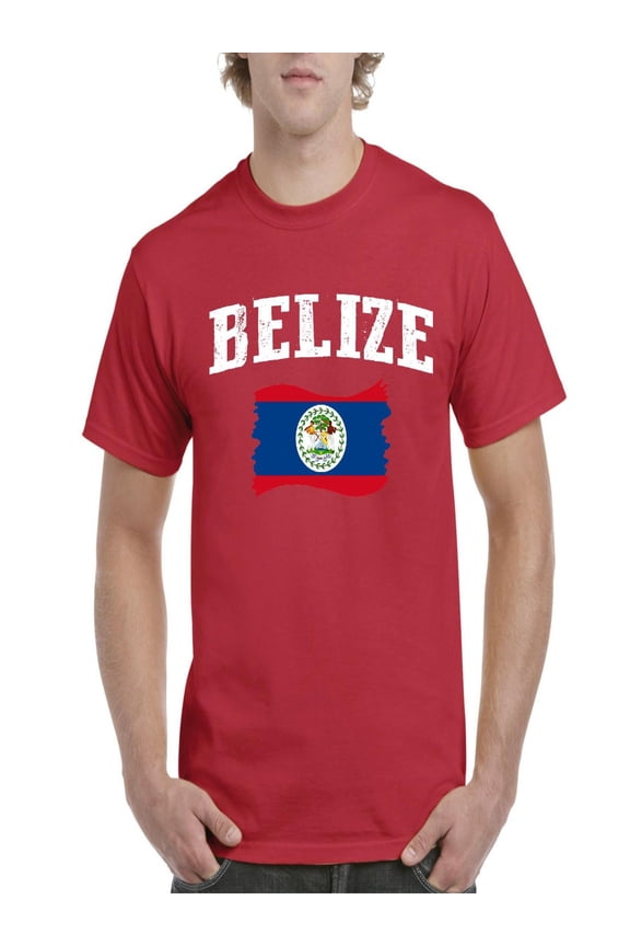 NIB - Men's T-Shirt Short Sleeve, up to Men Size 5XL - Belize Flag