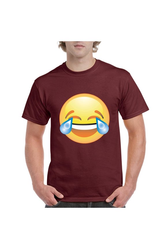 NIB - Men's T-Shirt Short Sleeve, up to Men Size 5XL - Emoji Laughing Tears