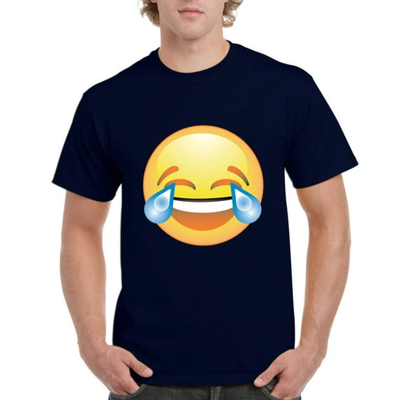 NIB - Men's T-Shirt Short Sleeve, up to Men Size 5XL - Emoji Laughing Tears