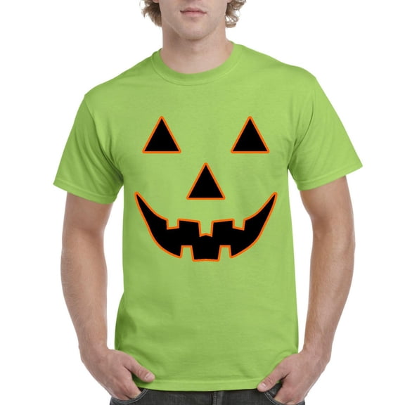 NIB - Men's T-Shirt Short Sleeve, up to Men Size 5XL - Halloween Costume Pumpkin Face