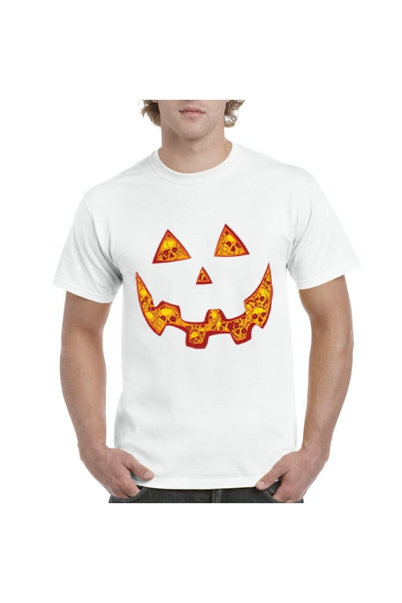 NIB - Men's T-Shirt Short Sleeve, up to Men Size 5XL - Halloween Costume Pumpkin Face