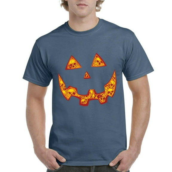 NIB - Men's T-Shirt Short Sleeve, up to Men Size 5XL - Halloween Costume Pumpkin Face