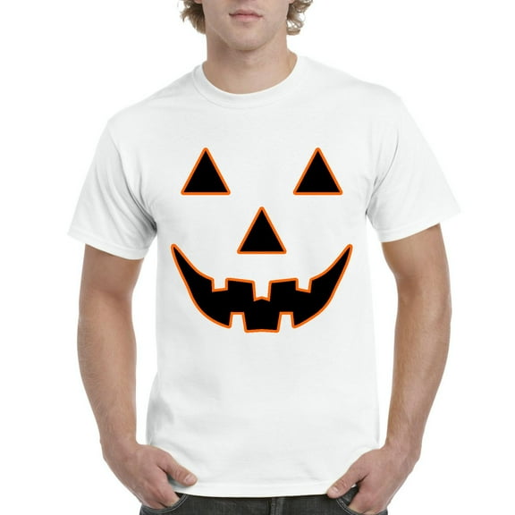NIB - Men's T-Shirt Short Sleeve, up to Men Size 5XL - Halloween Costume Pumpkin Face