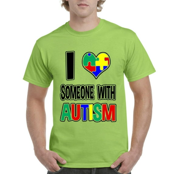 NIB - Men's T-Shirt Short Sleeve, up to Men Size 5XL - I Love Someone With Autism