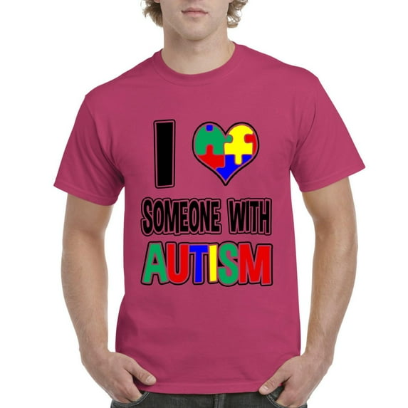 NIB - Men's T-Shirt Short Sleeve, up to Men Size 5XL - I Love Someone With Autism