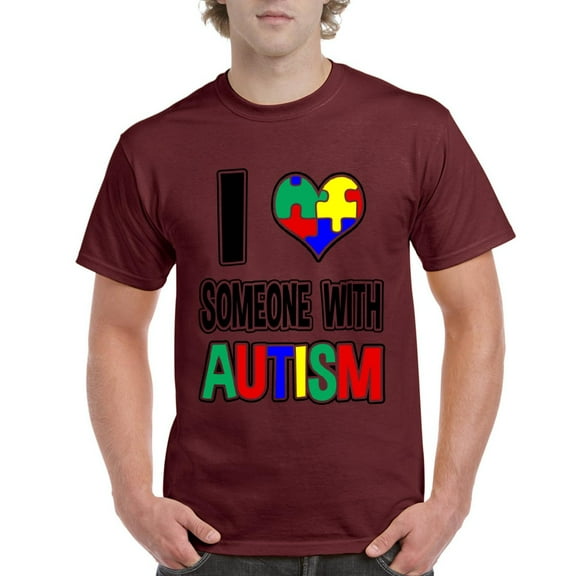 NIB - Men's T-Shirt Short Sleeve, up to Men Size 5XL - I Love Someone With Autism