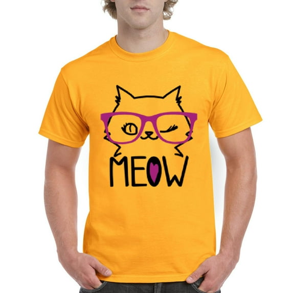 NIB - Men's T-Shirt Short Sleeve, up to Men Size 5XL - Meow Cute Cat Kitty