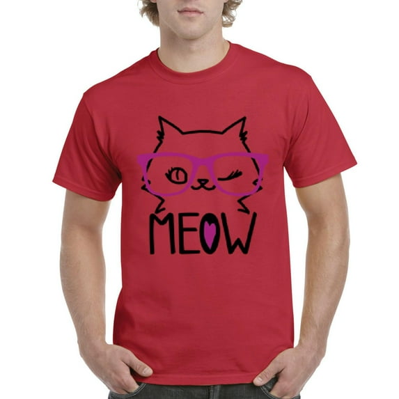 NIB - Men's T-Shirt Short Sleeve, up to Men Size 5XL - Meow Cute Cat Kitty