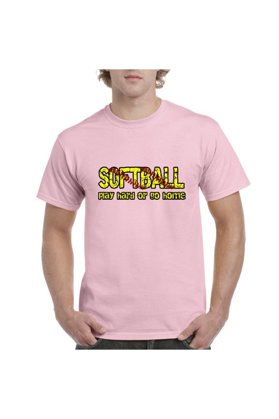 NIB - Men's T-Shirt Short Sleeve, up to Men Size 5XL - Softball Play Hard or Go Home