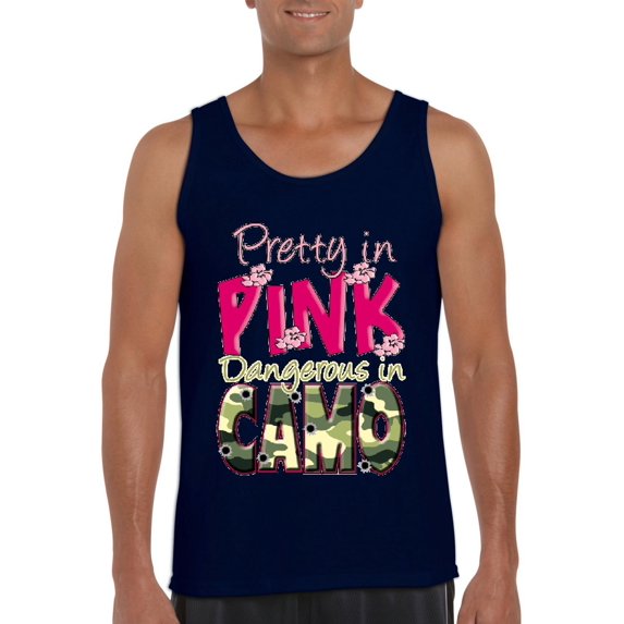 NIB - Men's Tank Top for Men - Pretty in Pink Dangerous in Camo