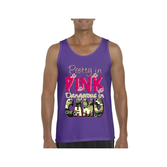 NIB - Men's Tank Top for Men - Pretty in Pink Dangerous in Camo