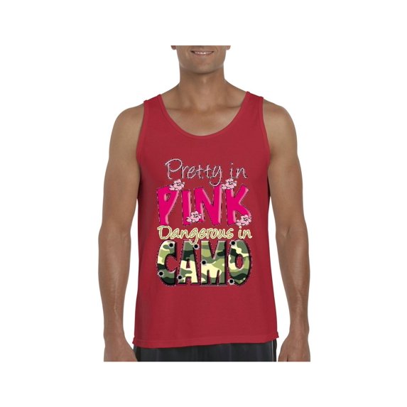 NIB - Men's Tank Top for Men - Pretty in Pink Dangerous in Camo