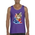 thumbnail image 1 of NIB - Men's Tank Top for Men - American Flag 4th of July Kitty, 1 of 5