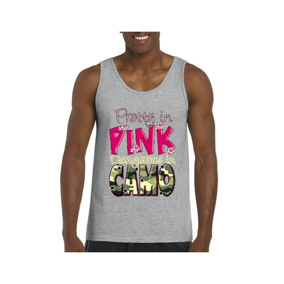 NIB - Men's Tank Top for Men - Pretty in Pink Dangerous in Camo