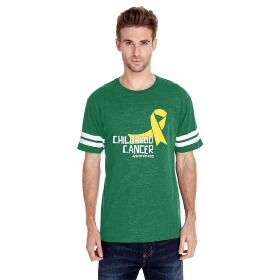 NIB - Mens Football Fine Jersey T-shirts - Childhood Cancer