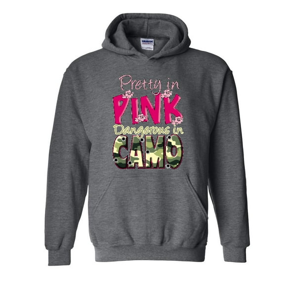 NIB - Mens Sweatshirts and Hoodies, up to Size 5XL - Pretty in Pink Dangerous in Camo