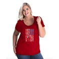 thumbnail image 1 of NIB - Women's Plus Size Curvy T-Shirt - American Flag 4th of July, 1 of 5